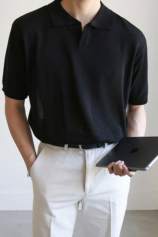 Short-sleeved polo T-shirt