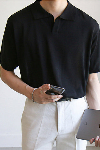 Short-sleeved polo T-shirt