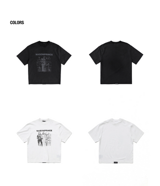 [MASONPRINCE] Washed Rock Print T-Shirt