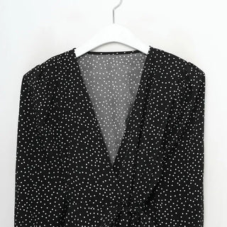 Polka Dot Wrap Mini Dress
