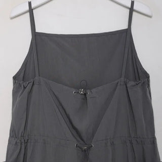 Nylon drawstring pocket camisole dress