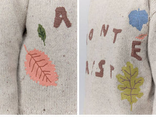 [Monterest] Distressed Crewneck Embroidered Sweater