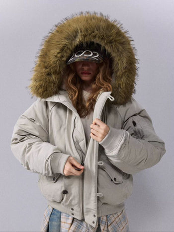 [Monterest] N2B Hooded Down Jacket with Fur Trim