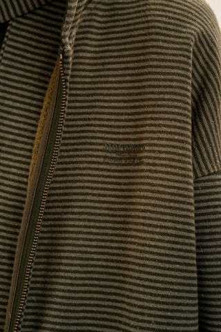 [Moromoro2] Contrast Striped Hooded Cardigan  Set