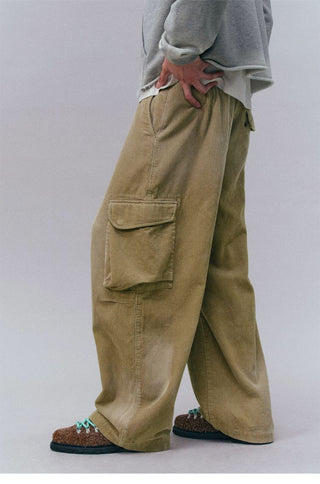 [Monterest] Washed Corduroy Wide Leg Work Pants