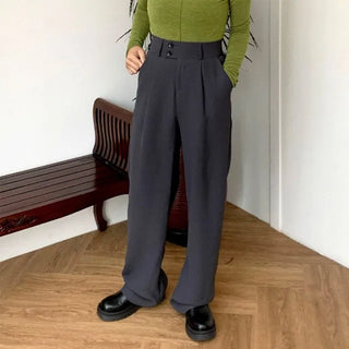 Wide-button slacks