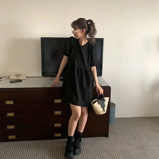 Pocket Point Back Ribbon Mini Dress