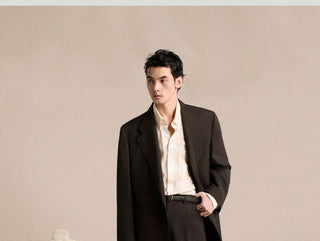 [CULTUM] Wool Blend Double Breasted Relaxed Blazer