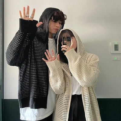 Unisex Mesh Hooded Zip-Up