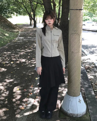 flare pleats skirt pants (2color)