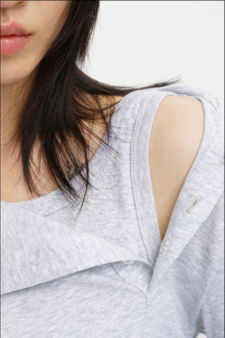 [MASONPRINCE] Layered Henley Long Sleeve Tee