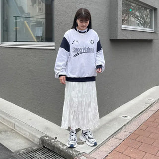 Wrinkle long skirt
