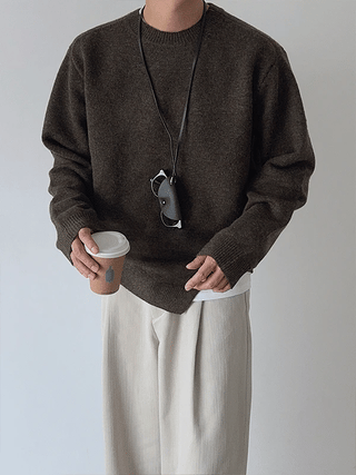 Melbourne Asymmetrical Crop Wool Knit