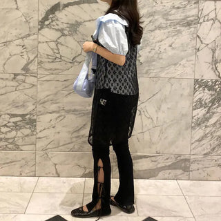 Slit Ribbon Leggings Pants