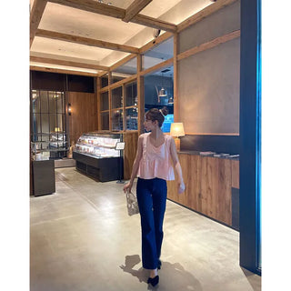 Shirred sleeveless blouse