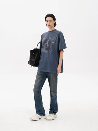 [MASONPRINCE] Bestman Dog Print Oversized Tee