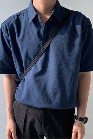 casual loose lapel short sleeve t-shirt