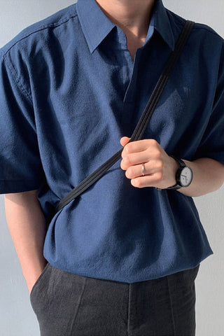 casual loose lapel short sleeve t-shirt