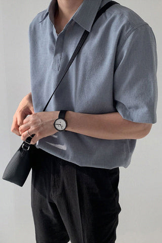 casual loose lapel short sleeve t-shirt