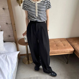 Pintuck Straight Slacks