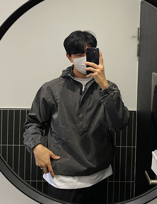 Pigment Washed Hooded Anorak (4 colors)