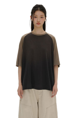 [moromoro2] Ultra Thin Contrast Raglan Sleeve  T-Shirt