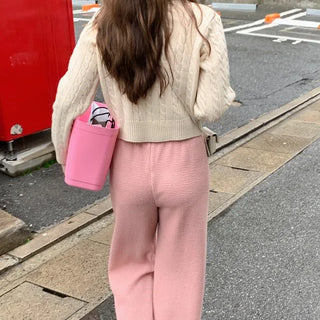 Cable crop cardigan