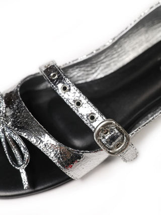 [moromoro2] Leather Bow Ballet Sandals