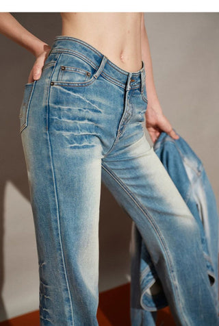 [NOTAWEAR] Wave Washed Slim Straight Jeans