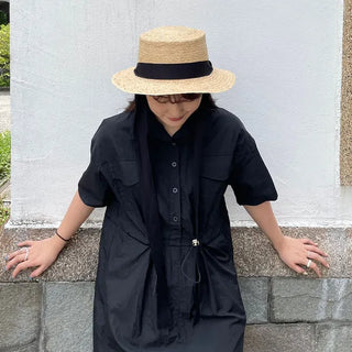 Ribbon boater hat