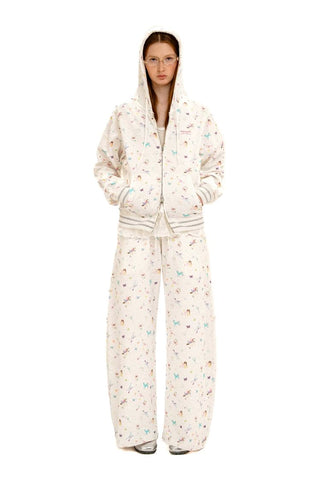 [Moromoro2] Horse & Rabbit Print Sweatshirt  Set