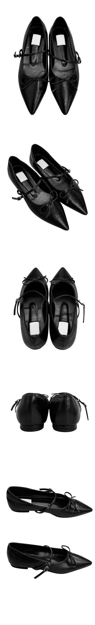 Ribbon pointed flats