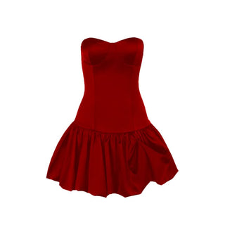 Sweetheart neck backless solid tube mini dress