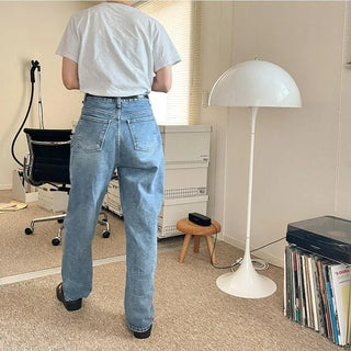 Loose wide denim pants