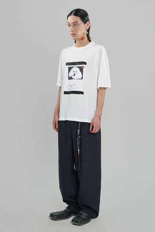 [MASONPRINCE] Graffiti Dog Print Washed Tee