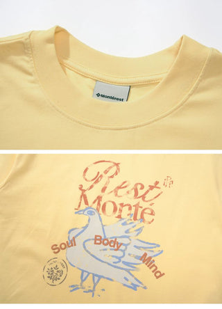 [Monterest] Washed Peace Dove Print T-Shirt