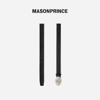 [MASONPRINCE] Cowhide Leather Lion Buckle Belt