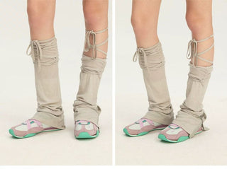 [Monterest] Lyocell Wool Blend Lace-Up Leg Warmers