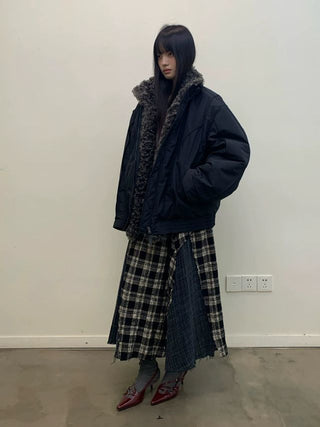 NEVERSEEZ Detachable Fur Collar Parka Jacket