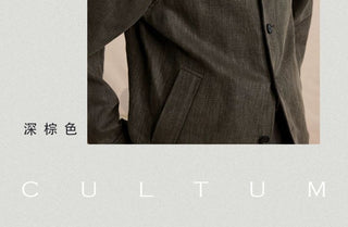 [CULTUM] Linen Blend Shirt Collar Jacket