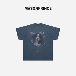 [MASONPRINCE] Bestman Dog Print Oversized Tee