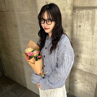 Cable knit cardigan