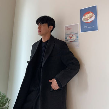 Modern Lapel Collar Wool Coat
