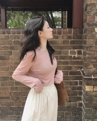 Two-button flared skirt