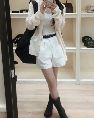 Perforated Collar Knit Jacket