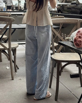 Summer wide denim pants