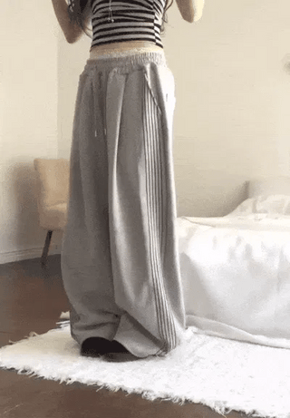 Chain Pintuck Track Wide Pants - 3 Colors