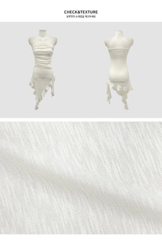 Uneven Ruffle Top Dress - 4 Colors