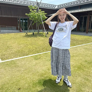 Checked cantan skirt