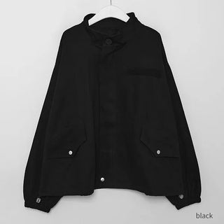 Oversized cropped military jacket